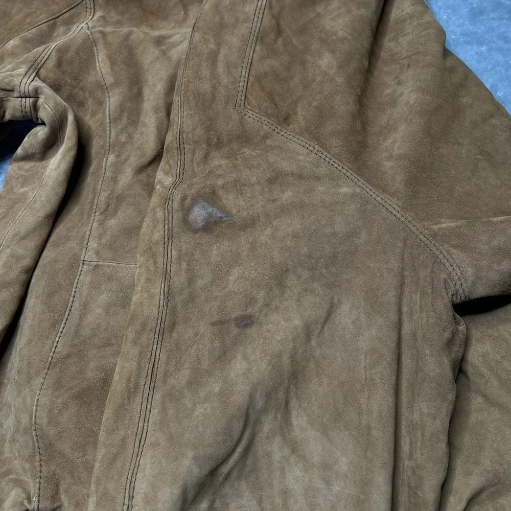 Jos  A Bank Jacket Men Size Large Brown Bomber Signature Collection Preppy Suede